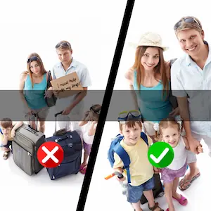 Travelling with kids and bags